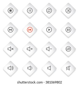 Media player simply symbol for web icons and user interface