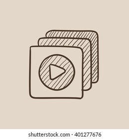 Media player sketch icon.