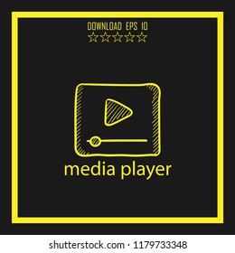 media player sketch vector icon