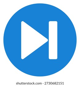 Media player skip button isolated on white background