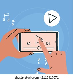 reproductor de medios en gadget de smartphone