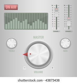 Media Player with sound level buttons. Vector Illustration.