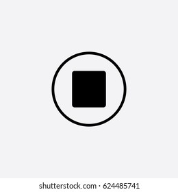 Media player stop button icon vector illustration
