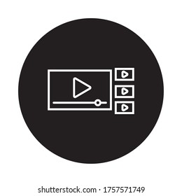 media player template block and line style icon vector illustration design