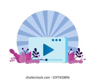media player template with play button vector illustration design