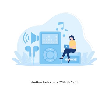 Media player trending concept flat illustration