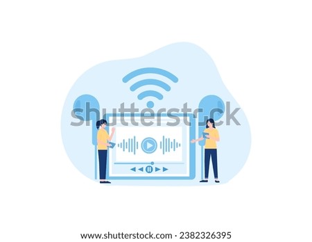 Media player trending concept flat illustration