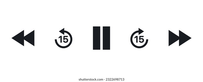 Media player user interface buttons concept. Music, video player manipulation with media file vector concept design.