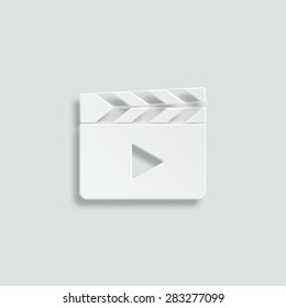 media player vector icon - paper illustration