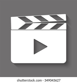 media player vector icon with shadow
