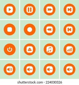 Media player vector icons