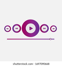 Media player vector icons / play, pause and stop button icon /Media icon set. Vector pictograms for web, computer and mobile apps: play, pause,
