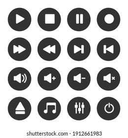 Media player vector icons set