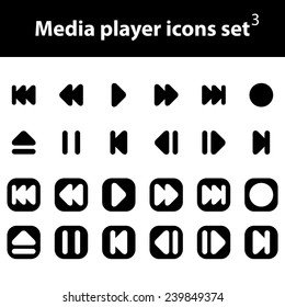 Media Player vector icons set