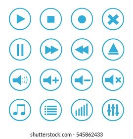 Media Player Vector Icons Set