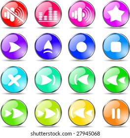 Media player vector iconset