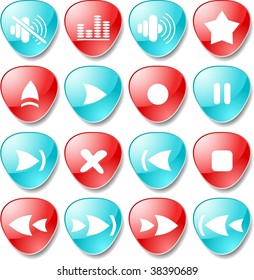 Media player vector iconset
