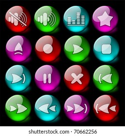 Media player vector iconset - EPS10