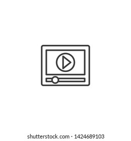 Media Player Vector Illustration, outline sign