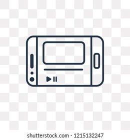 Media player vector outline icon isolated on transparent background, high quality linear Media player transparency concept can be used web and mobile