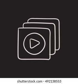 Media player vector sketch icon isolated on background. Hand drawn Media player icon. Media player sketch icon for infographic, website or app.