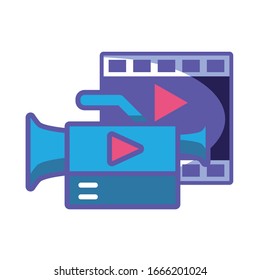 media player with video camera on white background vector illustration design