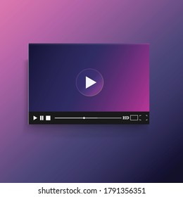 Media player Video interface and icons / play, pause and stop button icon /Media icon set. Vector pictograms for web, computer and mobile apps: play, pause