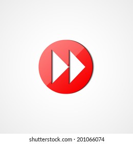 Media player web icon on white background