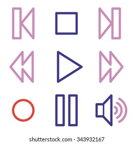 Iconos web del reproductor de medios