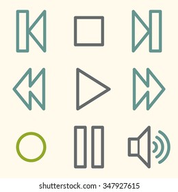 Web-Symbole von Media-Playern