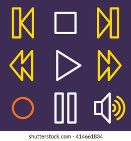 Iconos web del reproductor de medios
