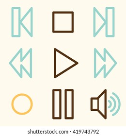 Iconos web del reproductor de medios