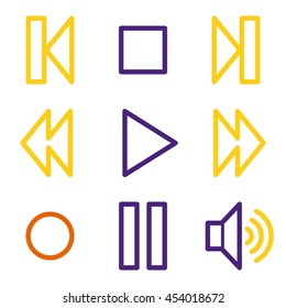 Iconos web del reproductor de medios