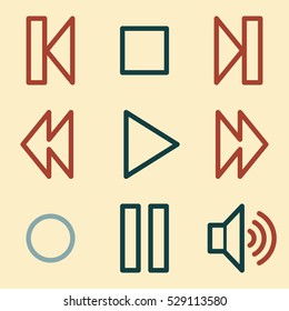 Iconos web del reproductor de medios