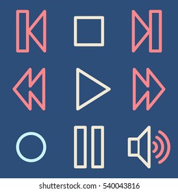 Iconos web del reproductor de medios
