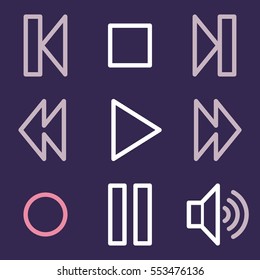 Iconos web del reproductor de medios