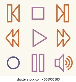 Iconos web del reproductor de medios