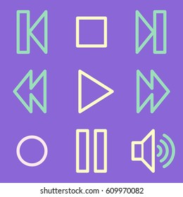 Iconos web del reproductor de medios