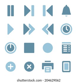 Media player web icons set
