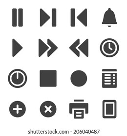 Media player web icons set
