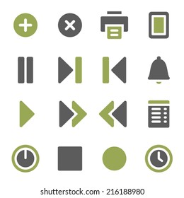 Juego de iconos web del reproductor de medios