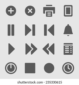 Media player web icons set