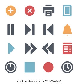 Juego de iconos web del reproductor de medios