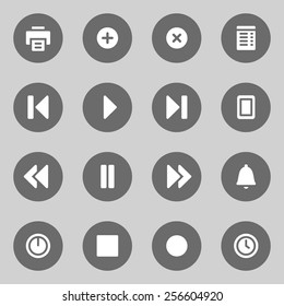 Media player web icons set
