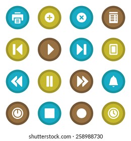 Juego de iconos web del reproductor de medios