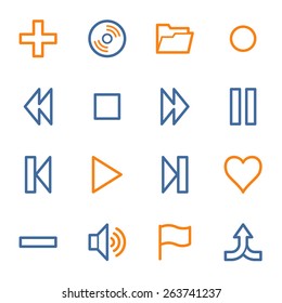 Conjunto de ícones da Web do Media Player