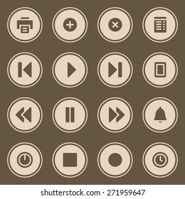 Web-Icons-Set für Media-Player