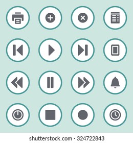 Juego de iconos web del reproductor de medios