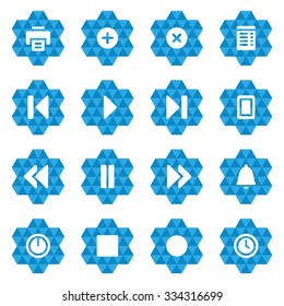 Media player web icons set