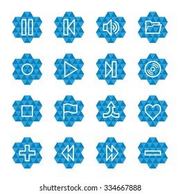 Media player web icons set